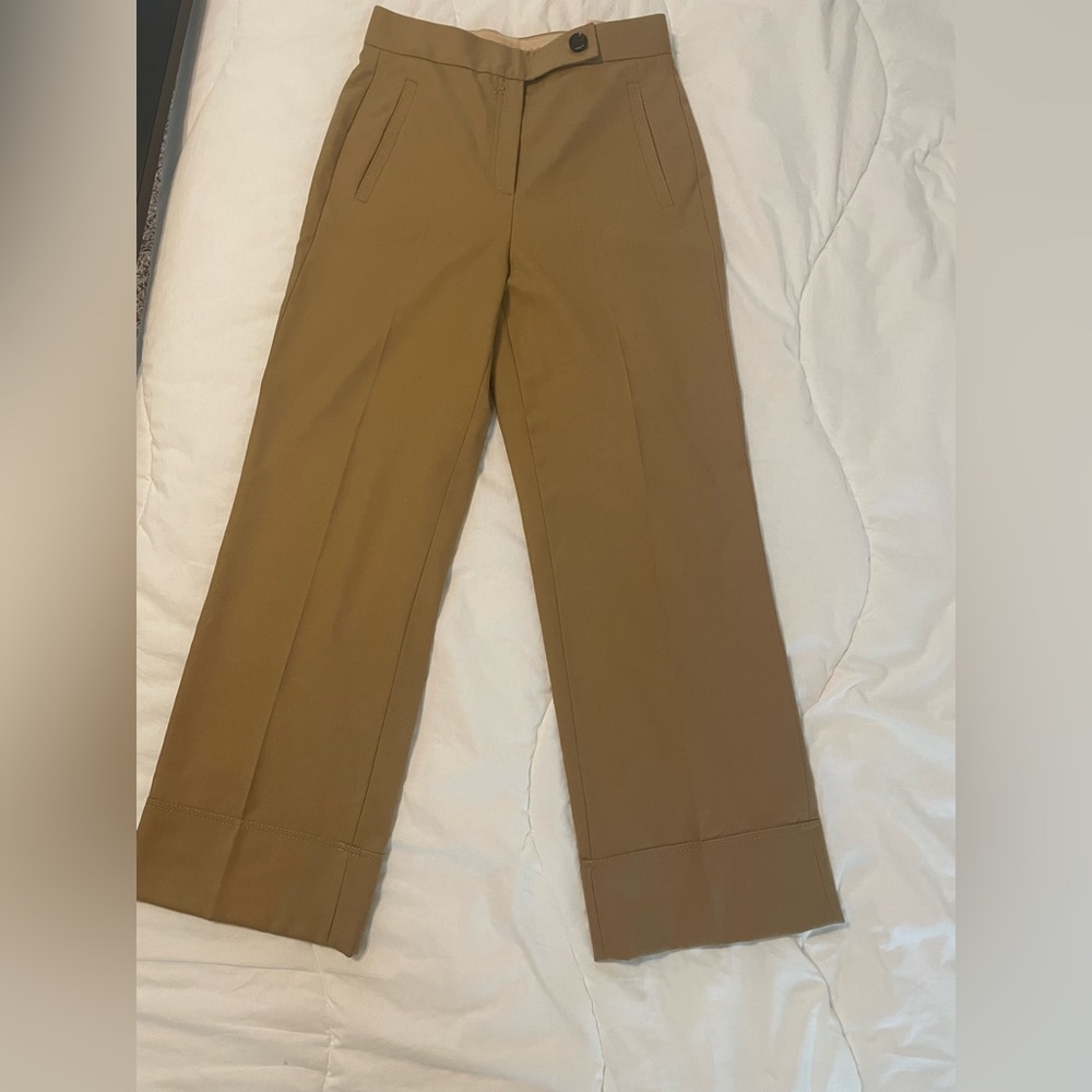 MASSIMO DUTTI cropped, wool trouser, deep camel color Perfect for fall US size 2